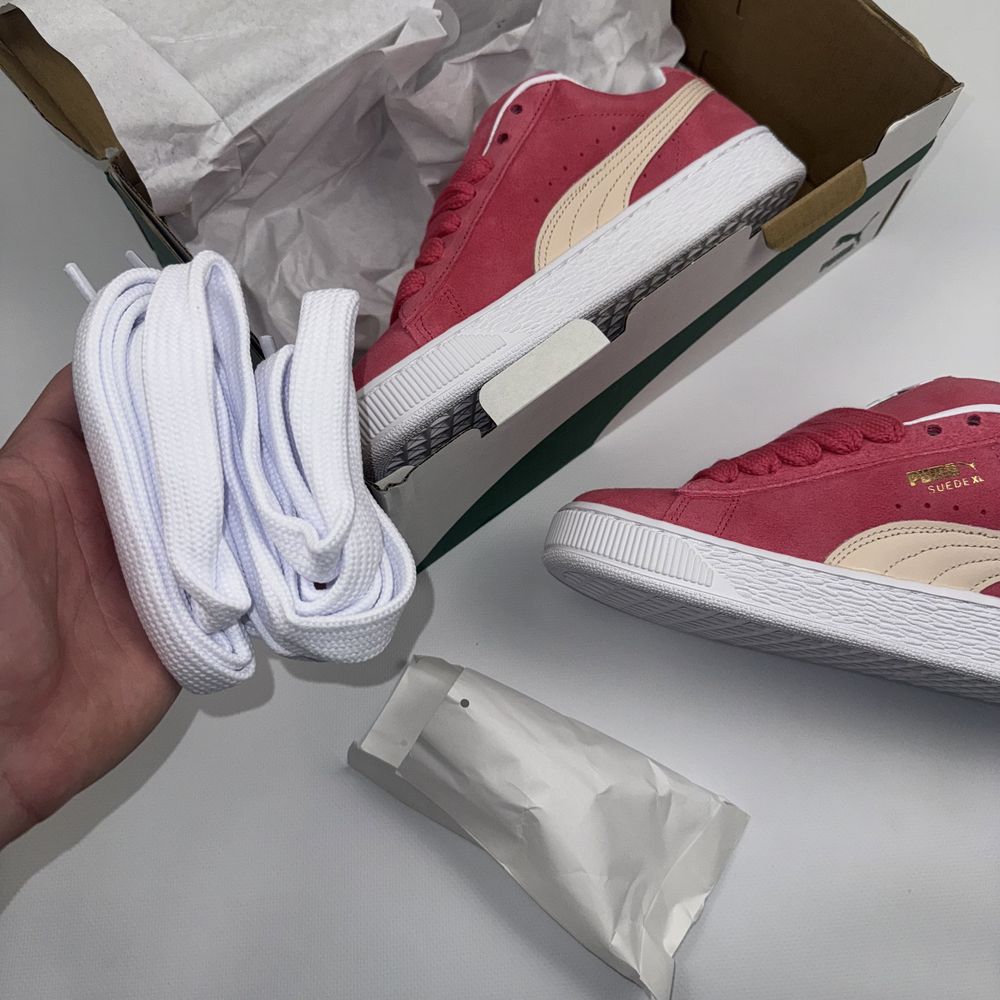 ОРИГІНАЛ! Puma suede XL розеві + додаткові шнурки