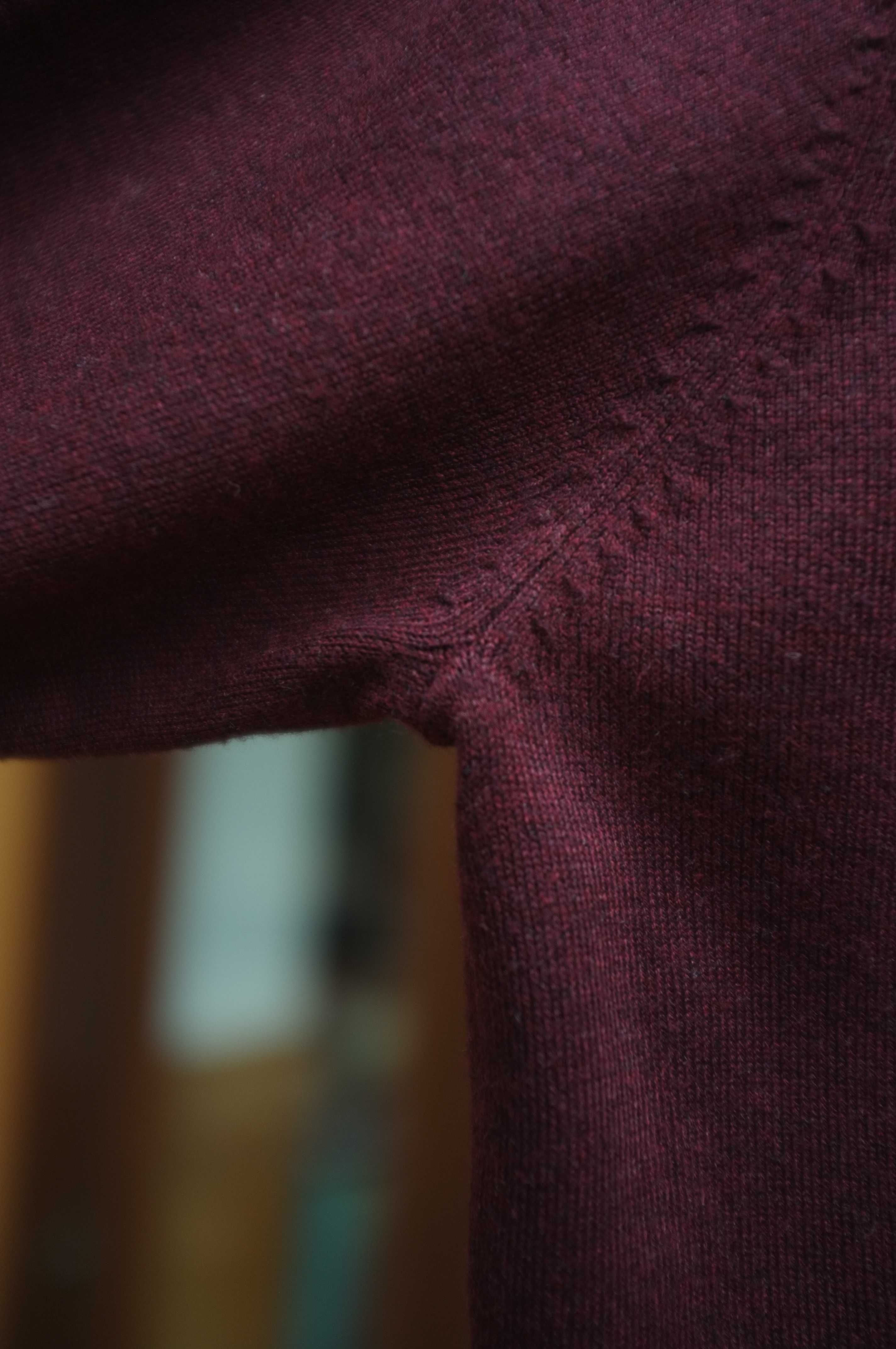 buraczkowy bordowy długi kardigan sweterek guziki Basic Collection