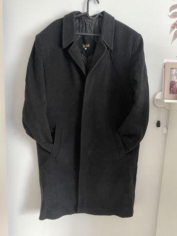 Płaszcz zimowy kurtka czarny wełniany