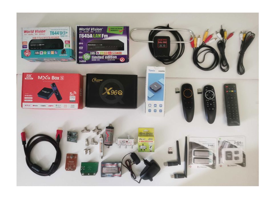 Android X96Q Tanix TX1 Тюнер WorldVision 644D3 625A LAN WIFI Антена