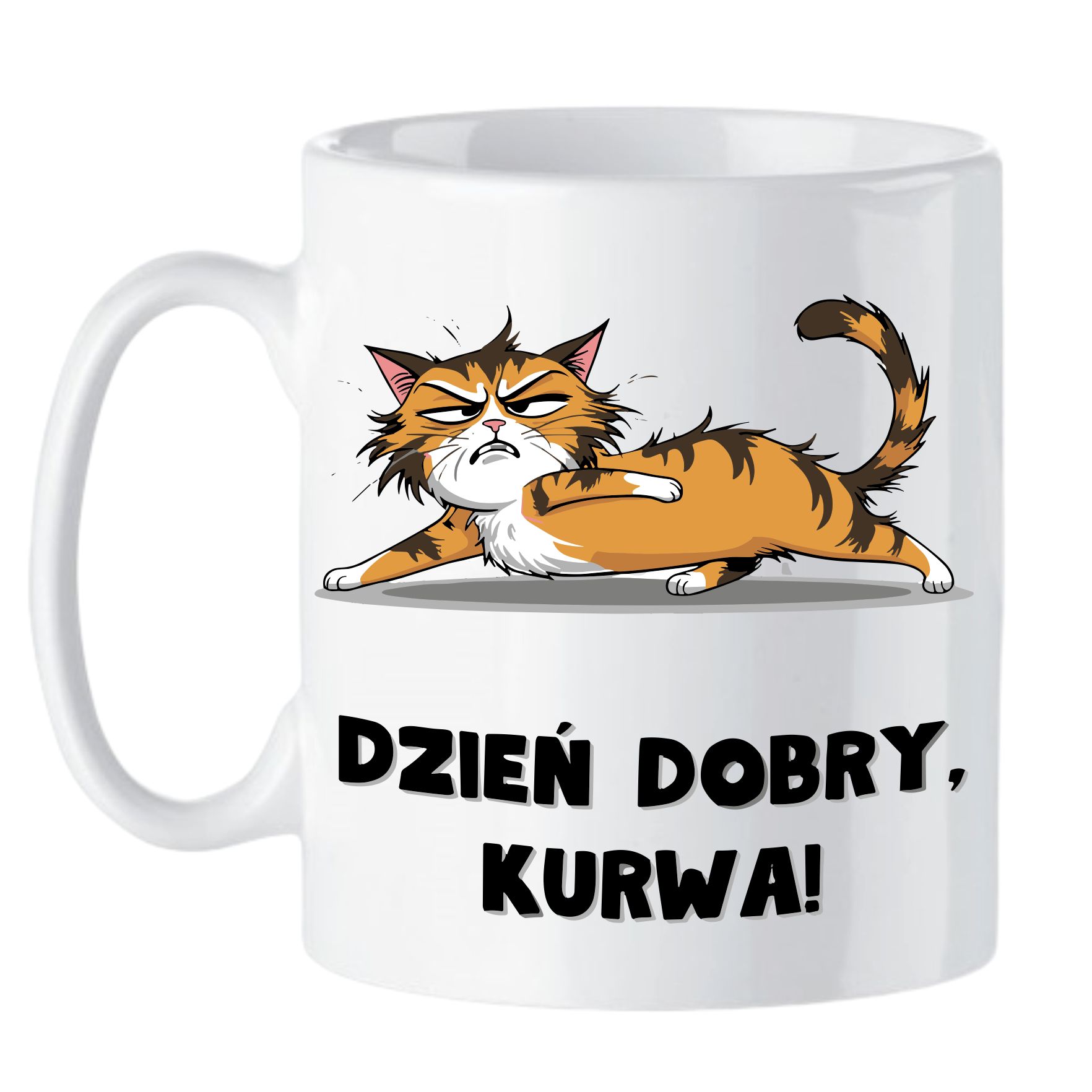 Kubek Z Nadrukiem Dzień Dobry Ku*Wa Kot