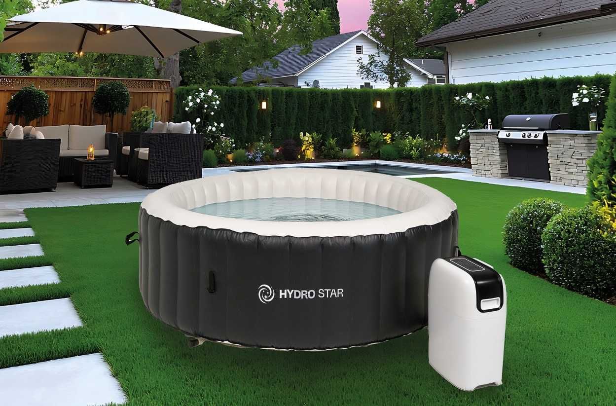 HYDRO STAR dmuchane spa ogrodowe basen HORIZON SZARY okrągły 4-5 os.