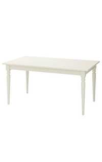Zestaw Ikea stół + krzesła białe 155/215x87 INGATORP