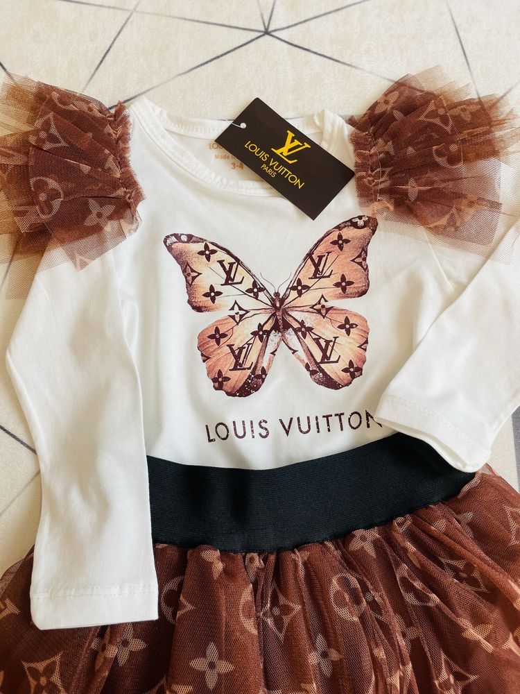 LV Louis Vuitton костюм для дівчинки юбка коричневий