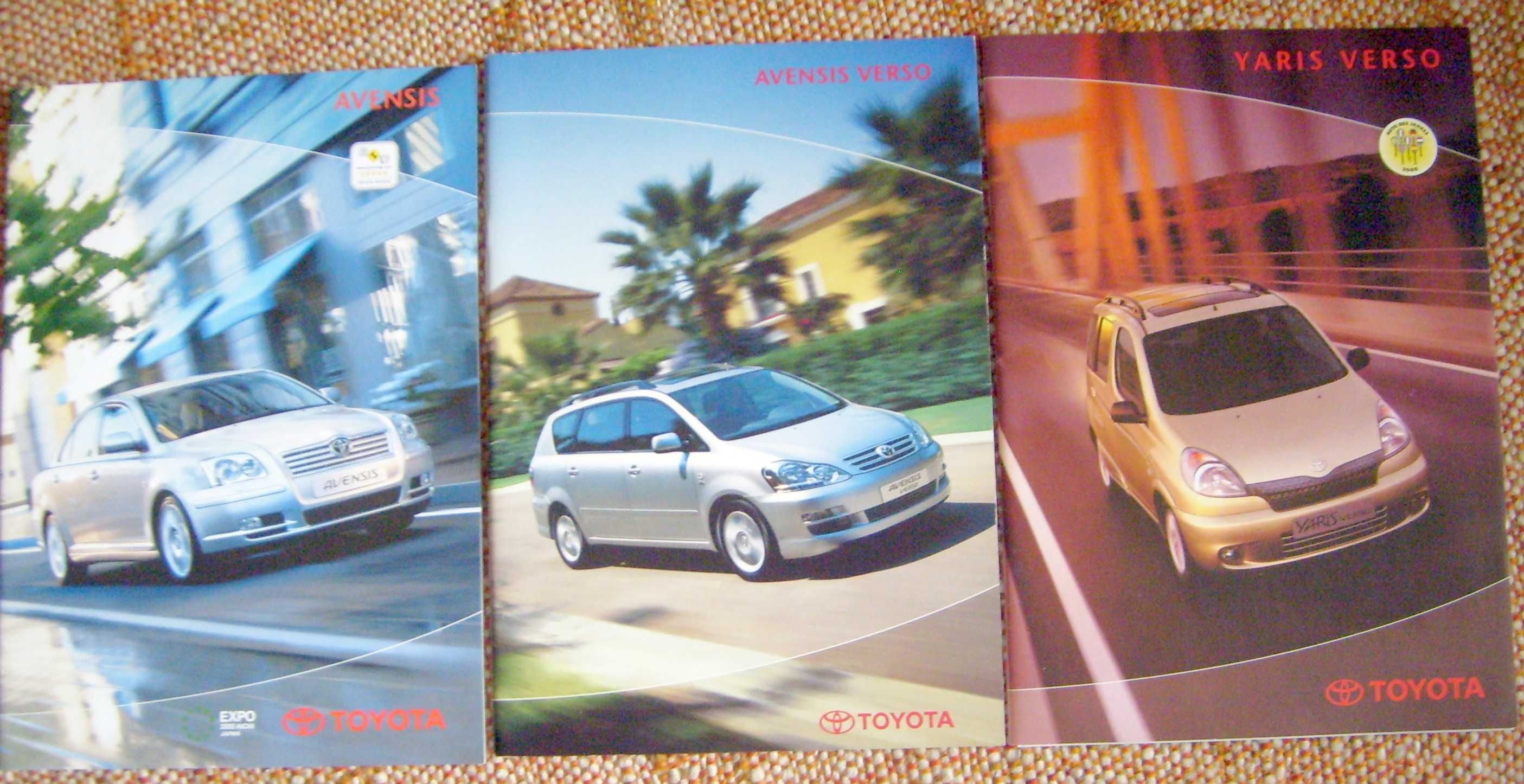 TOYOTA 3 prospekty: Avensis '04 + Avensis Verso '04 + Yaris Verso '00