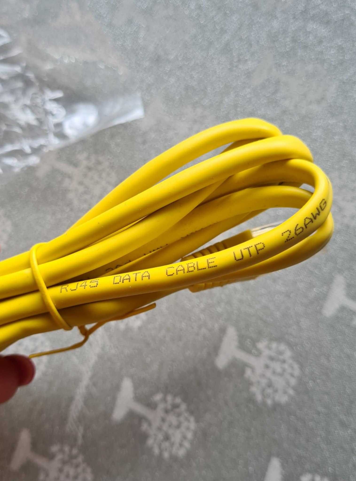 Kabel ethernet 1,8 m nowy żółty