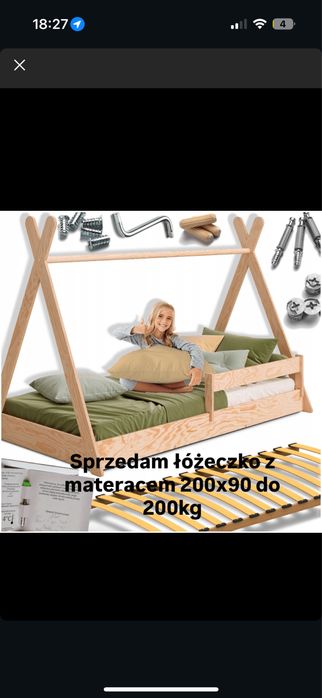 Łóżeczko w idelanym stanie z materacem.