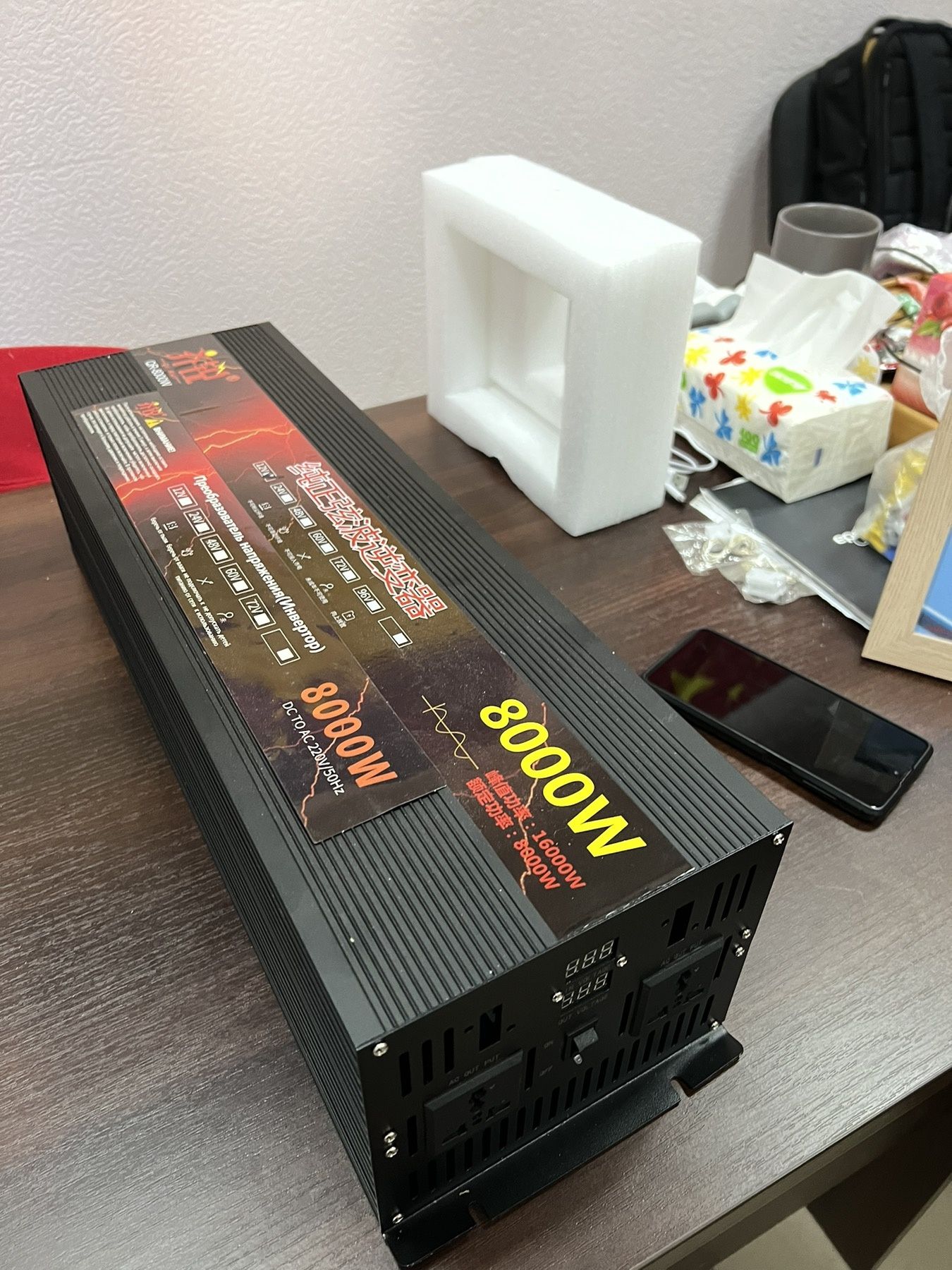 Преобразователь Инвертор Аккумулятор 12V на 220V 16000W.