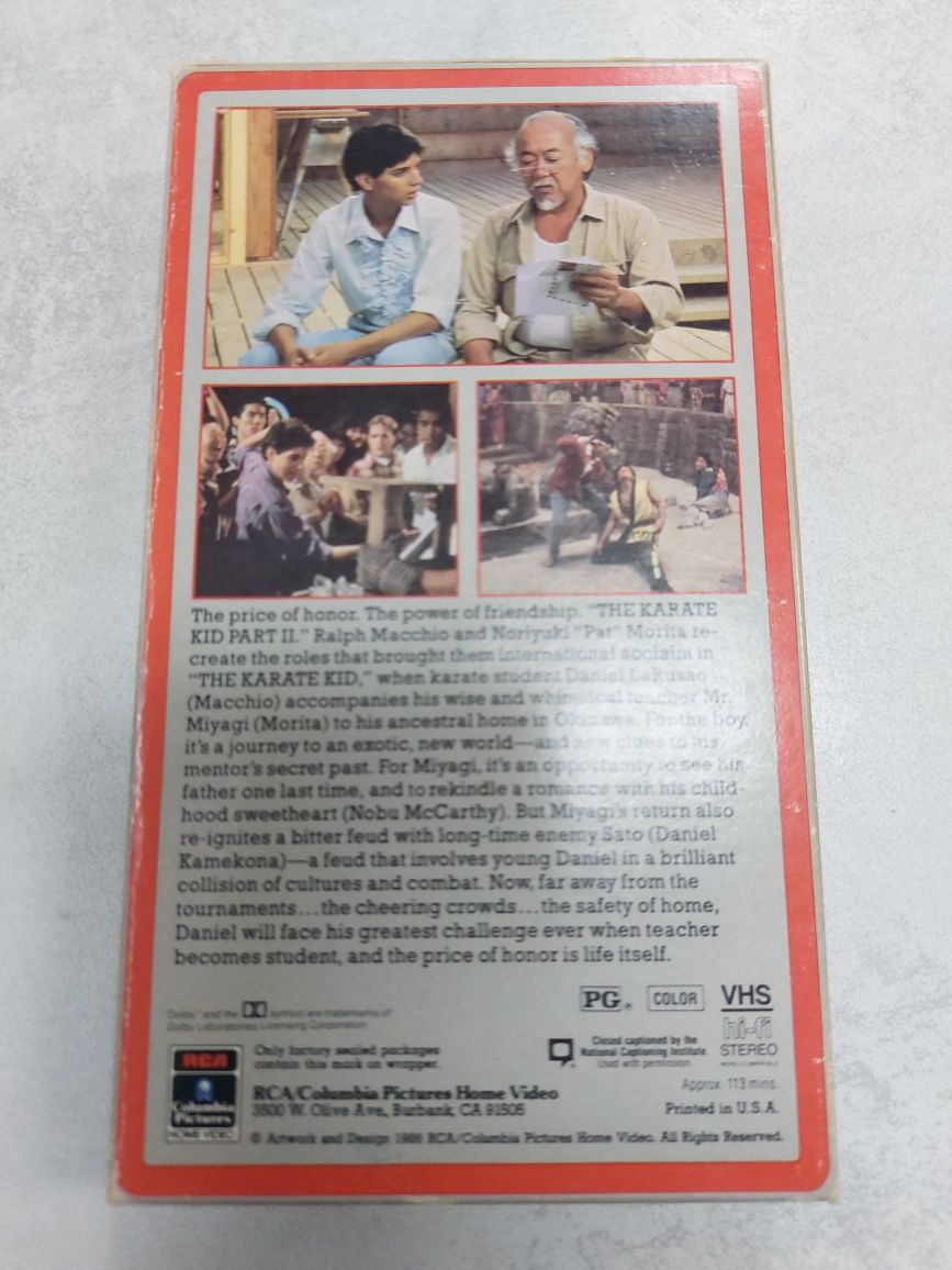 The Karate Kid 2. Kaseta vhs