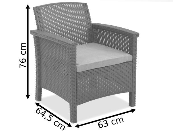 Komplet rattan technorattan sofa krzesła stolik meble na taras ogród