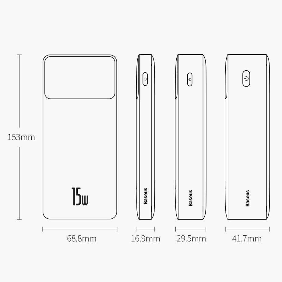 Baseus  powerbank 30000 2x USB  USB Typ C micro USB 15W Quick Charge