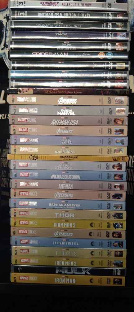 Pełny zestaw kolekcji Marvela, fazy I-IV. 32 filmy.