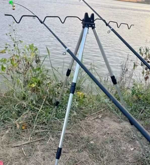Stojak na wędki aluminiowy tripod regulowany
