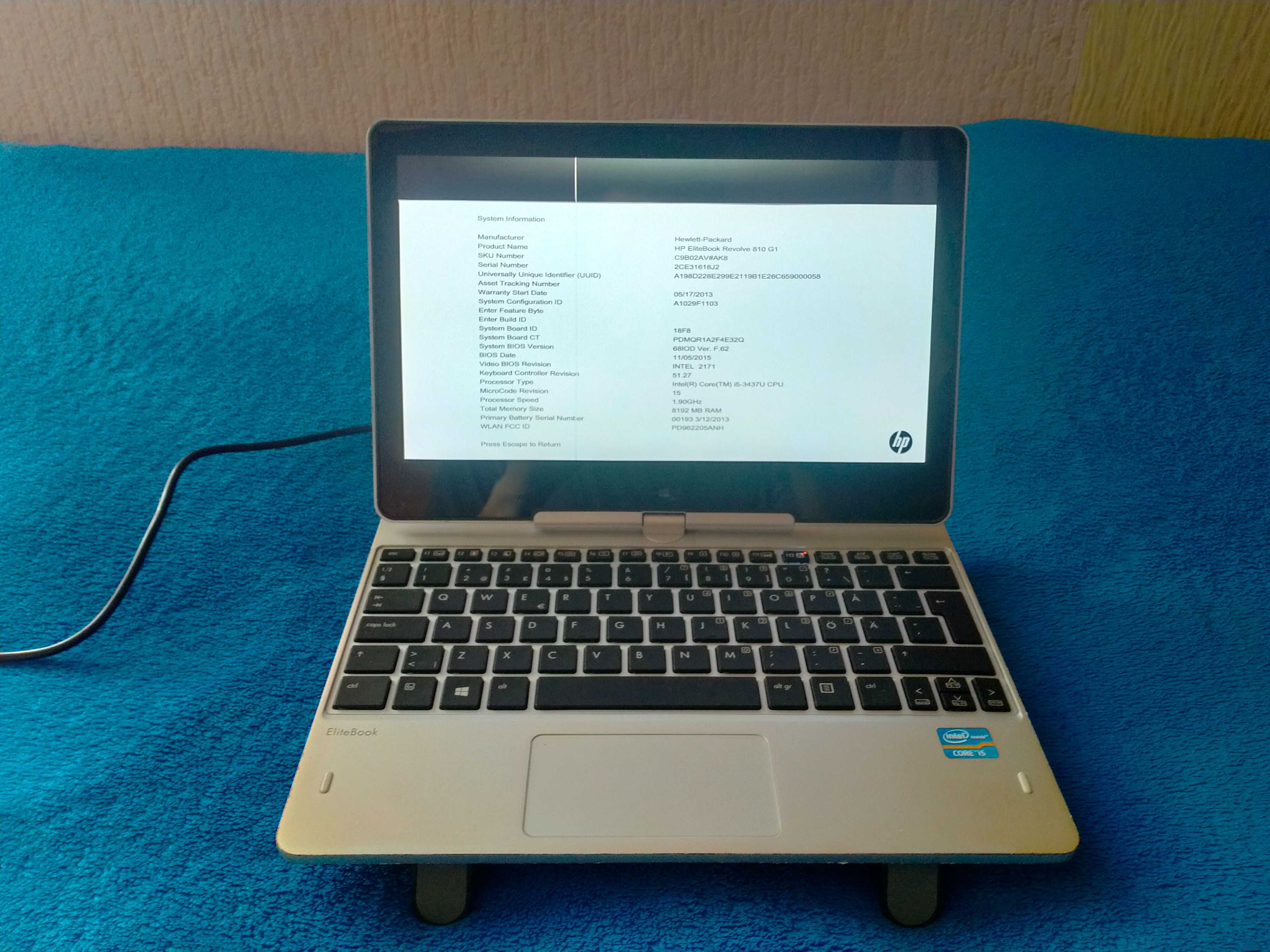 Ноутбук HP EliteBook Revolve 810 G1 i5 3437u/8Gb/256