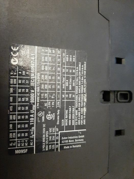 Stycznik mocy Moeller DIL M95 plus ochraniacz DIL M150