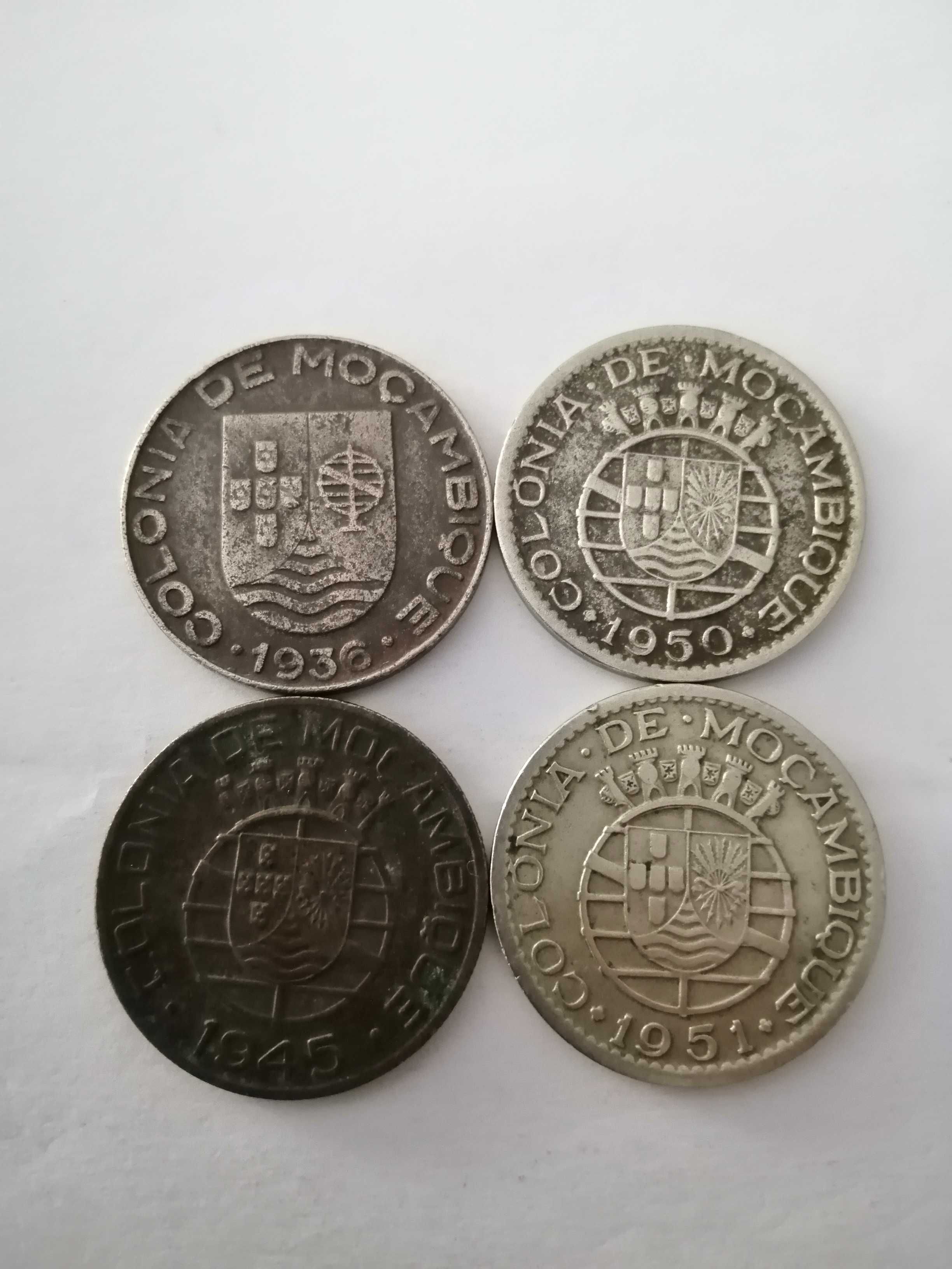 Moedas. Moçambique 1 escudo 1936, 1945, 1950, 1951