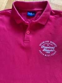 T-shirt męski polo czerwony Tom Taylor rozmiar S (M)