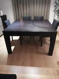 Mesa jantar quadrada extensível wengue preto