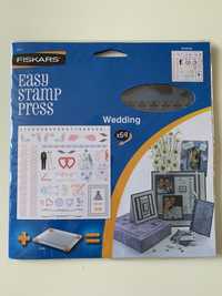 Zestaw stempli akrylowych wesele, Fiskars Easy stamp press Wedding