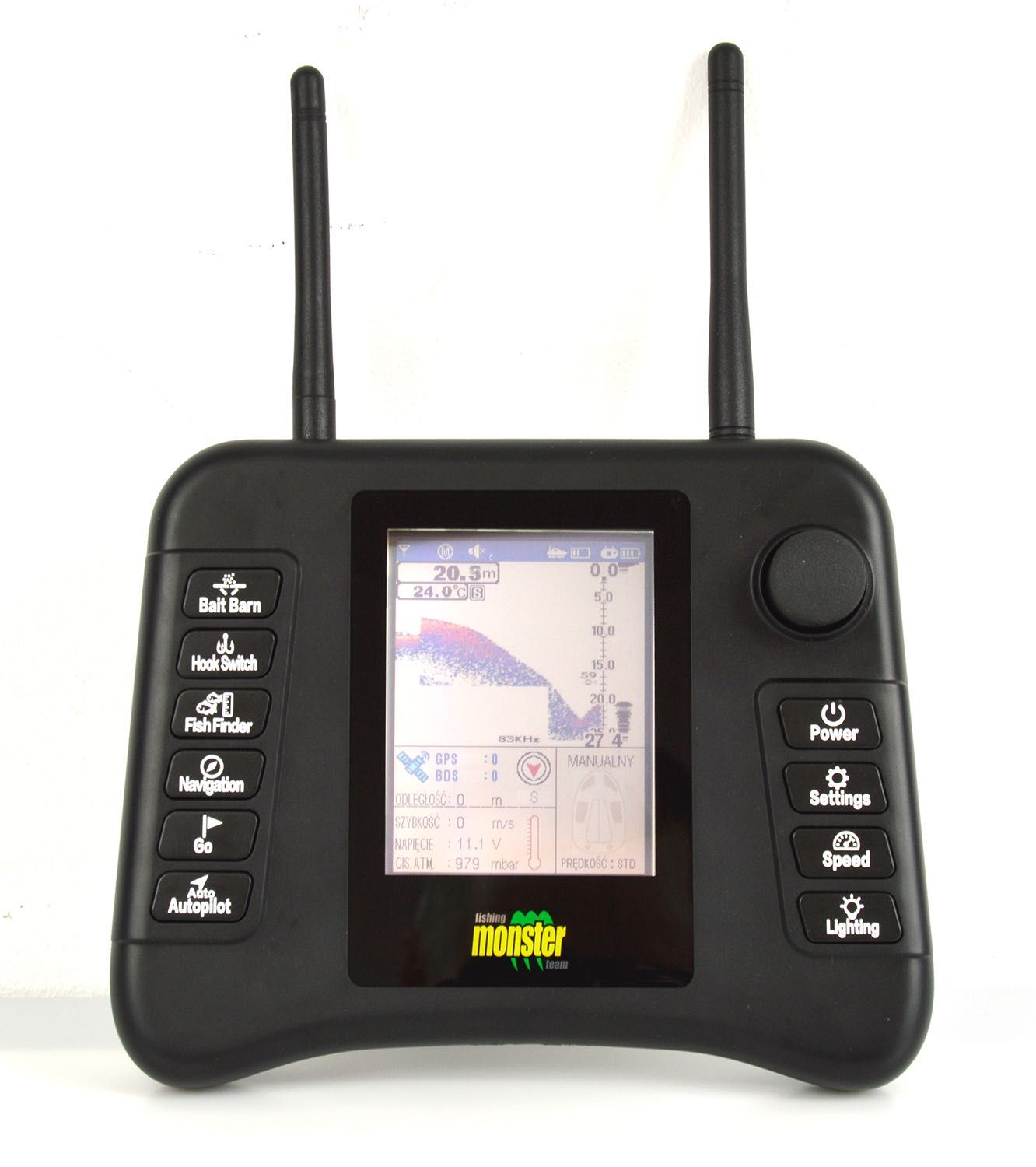 Łódka zanętowa MF-S5 Kompas+GPS+Autopilot+Echosonda Czarna