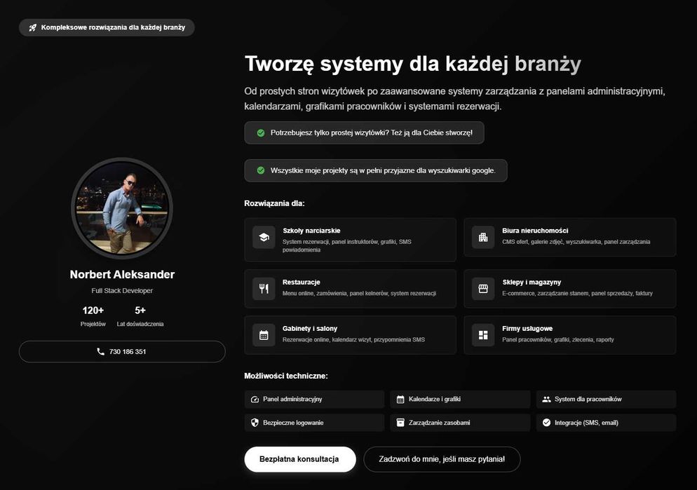 Tworzenie stron internetowych, zaawansowanych aplikacji