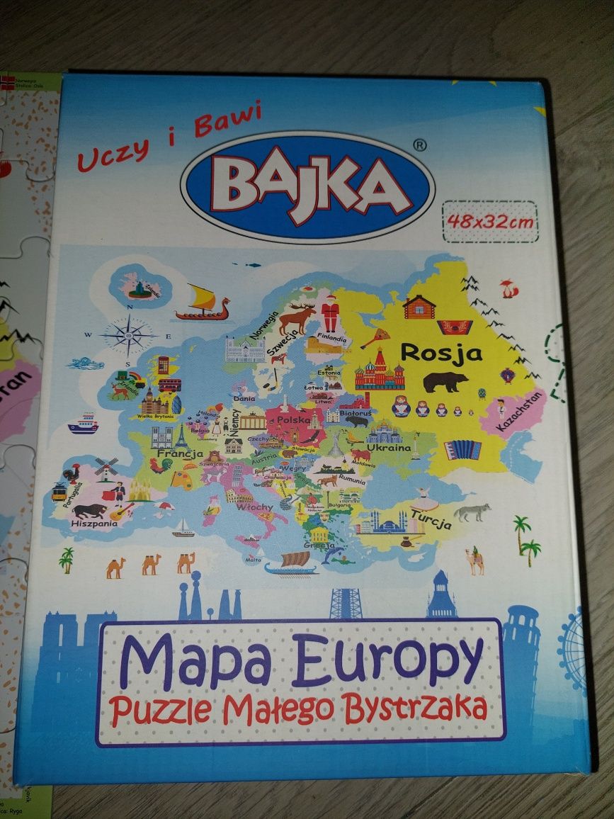 Puzzle malego bystrzaka Mapa Europy