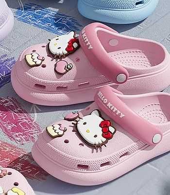 Детские пляжные кроксы Kuromi Куроми и Hello Kitty для Девочки 29-32 р