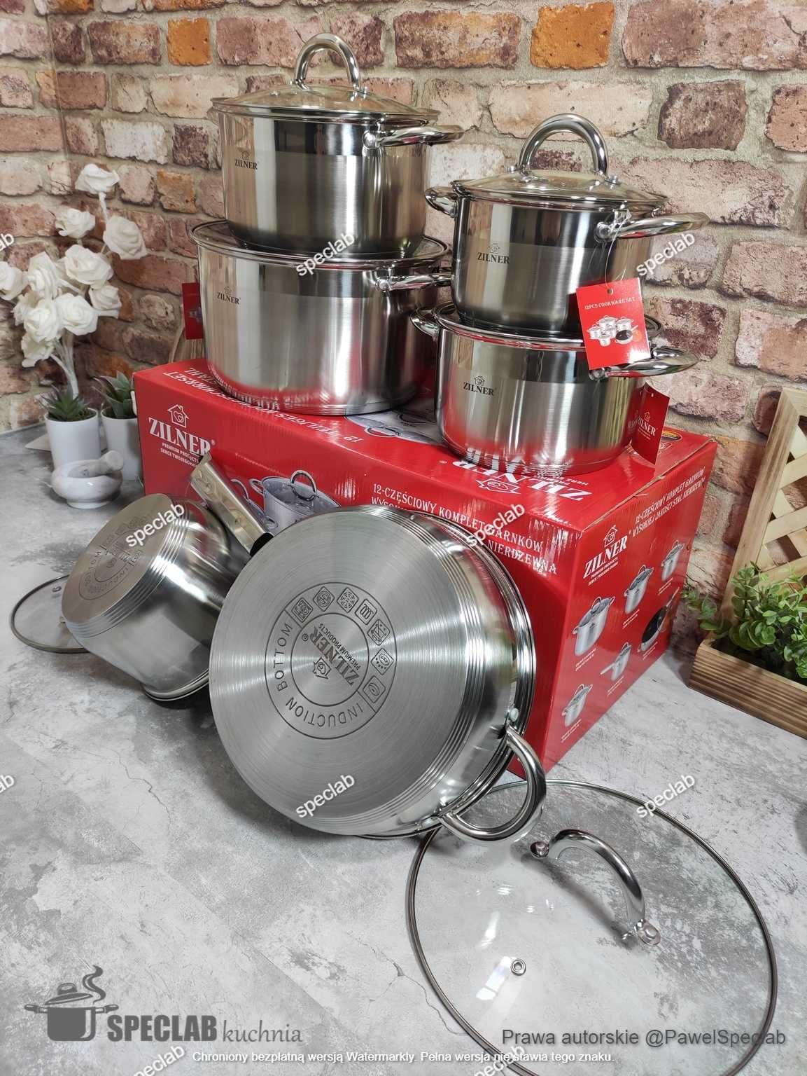 Zestaw garnków ZL-8107 gaz, indukcja, halogen, cermika