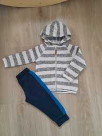 Bluza z kapturem polar H&M spodnie dresowe dresy joggersy 86 92