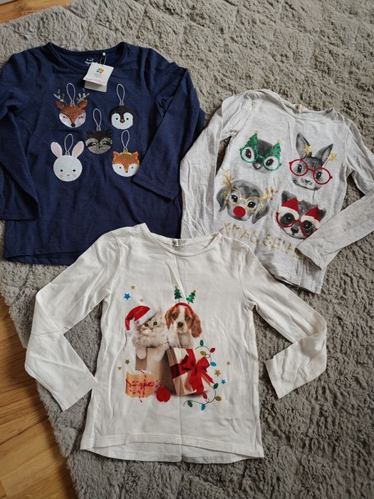 Koszulki świąteczne Topolino H&M r.122/128