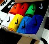Skarpety Nike długie białe czarne kolorowe 3 pary