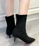 Bota  Feminina, Outono E Inverno Nova - bico fino e solado vermelho