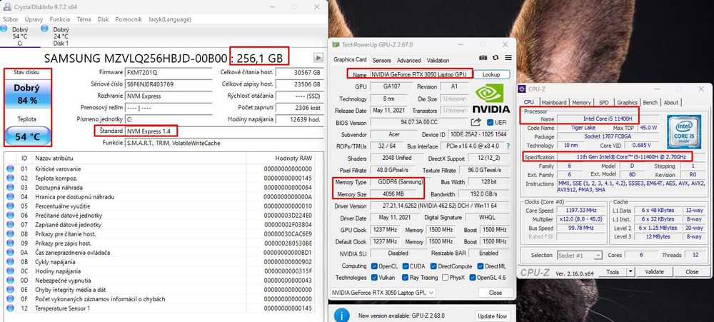 Acer Nitro｜RTX 3050｜i5-11400H｜17.3"｜144Гц｜OЗУ 16 gb｜ssd 256+1000