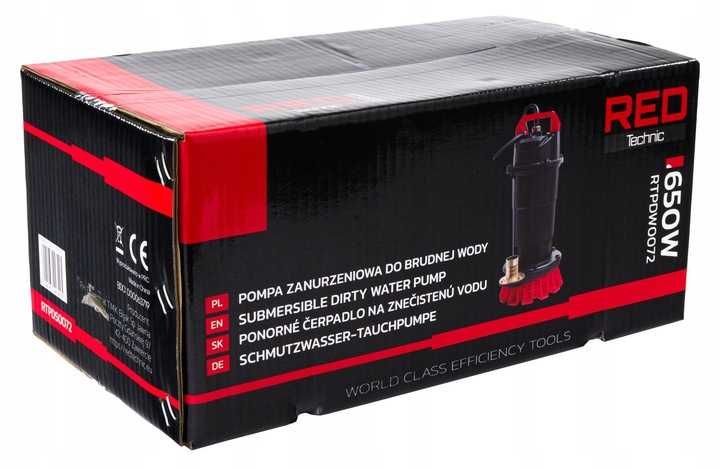Pompa do WODY Brudnej Czystej Deszczówki 650W Ścieków 1"