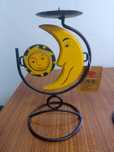 Suporte de velas, sol e lua