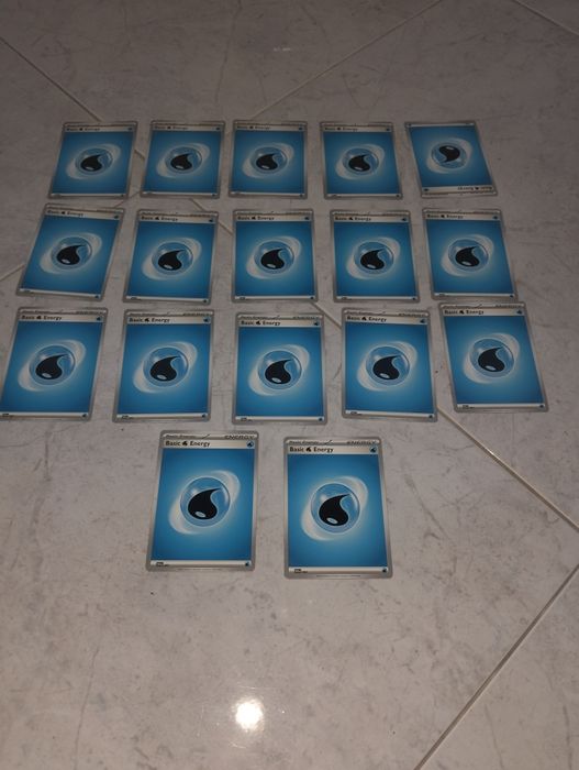 Cartas Pokémon energy de agua