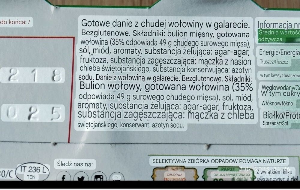 Montana wołowina w galarecie konserwa wołowa 18x70g