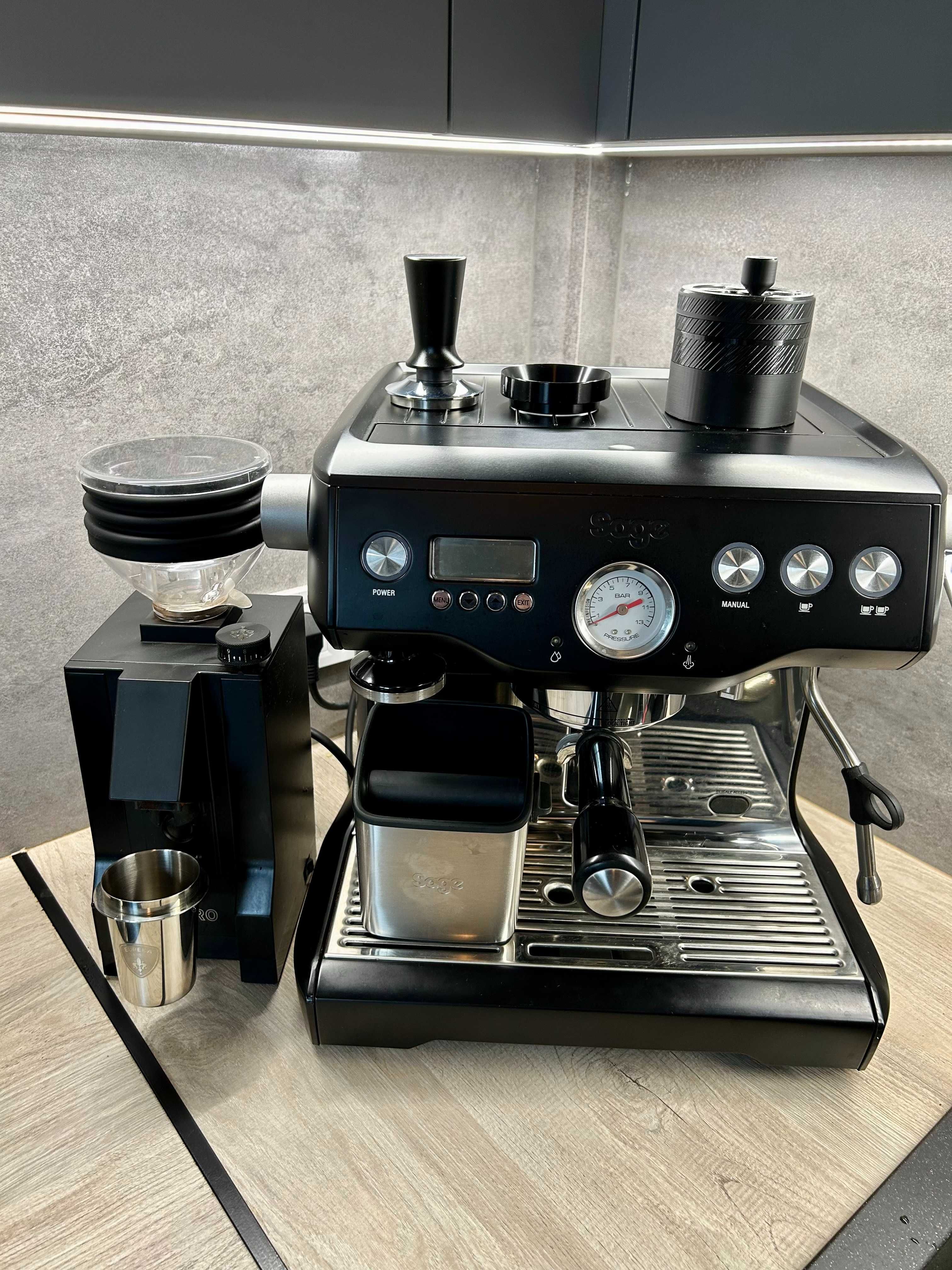 Ekspres Sage Dual Boiler oraz Młynek do kawy Eureka Mignon Zero 15BL