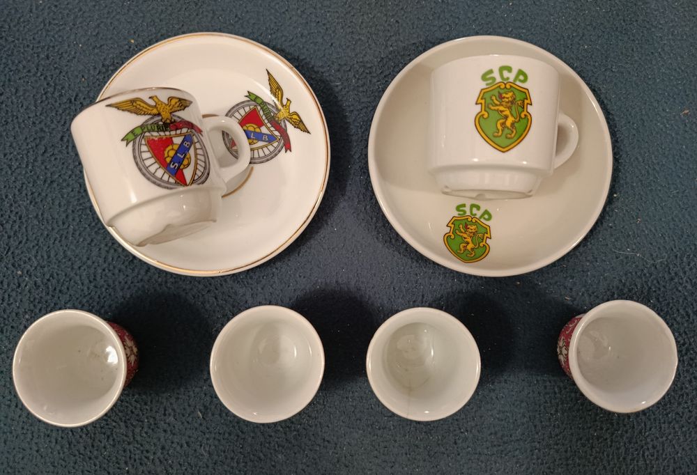 Lote de Chávenas SPORTING, BENFICA, PORTUGAL e outras