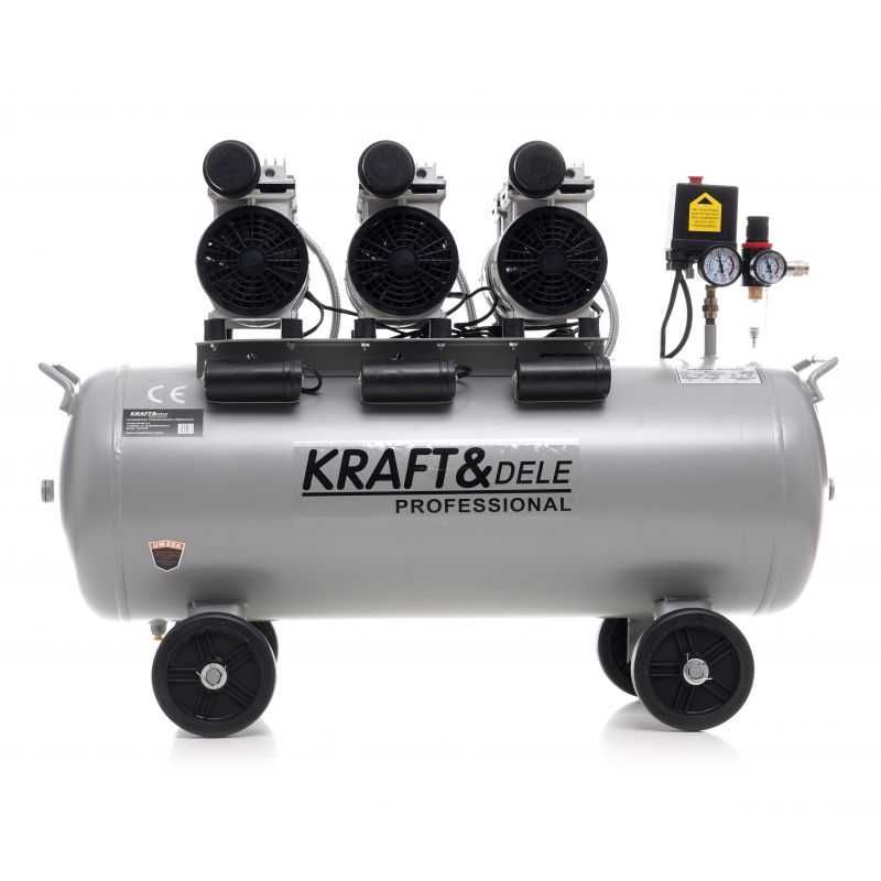KRAFT&DELE Sprężarka Kompresor Bezolejowy 100l 3x1500w 8Bar KD1397