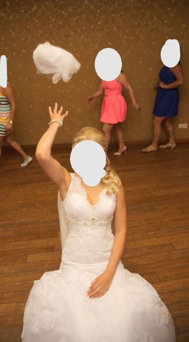 Suknia ślubna Silvija Lanesta S M BIAŁA + welon syrenka