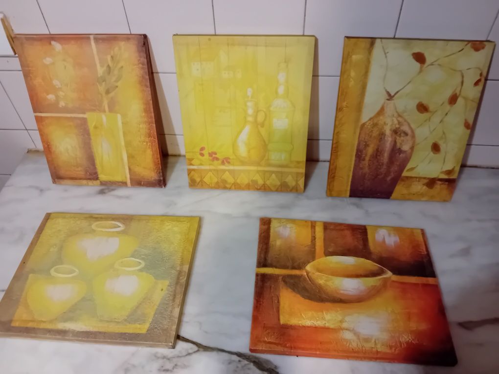 Conjunto de 5 Quadros em Tela Decorativos