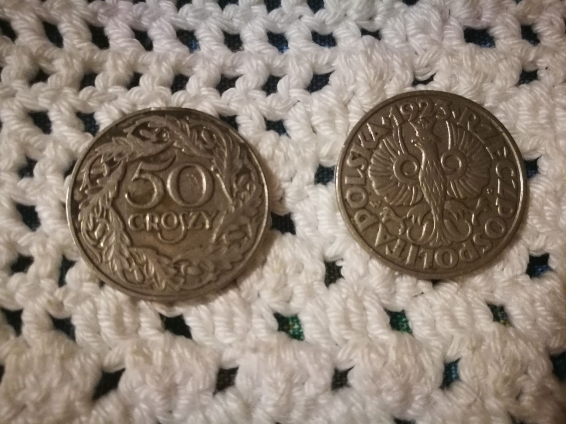 Kolekcjonerskie przedwojenne monety 50 groszy z 1923 roku