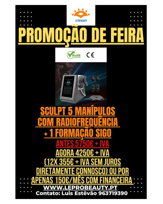 Sculpt 5 manípulos com radiofrequência + 1 ano garantia +  Curso DGERT
