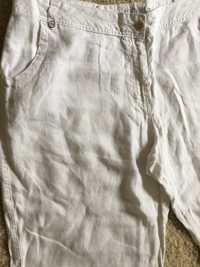 Spodnie lniane białe, duży rozmiar