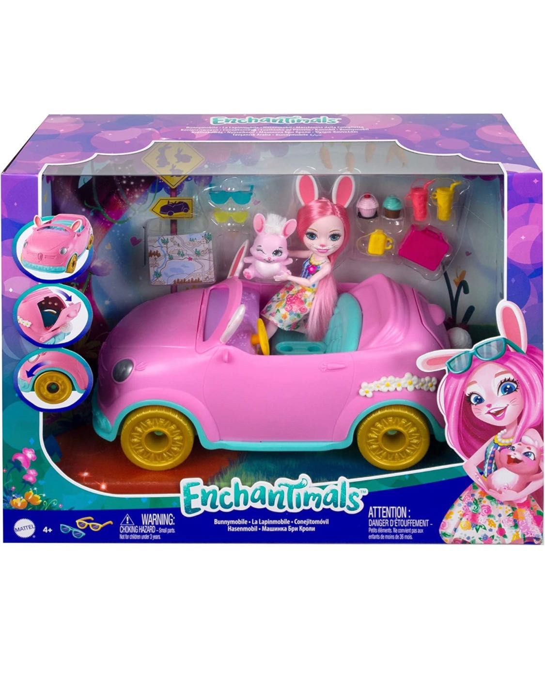 Машинка з лялькою Брі Кролі та аксесуари Enchantimals Bunnymobile Car