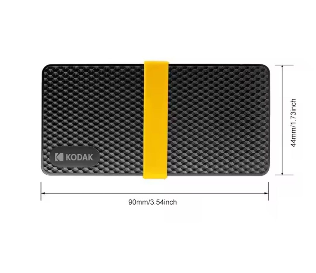 Зовнішній диск SSD 1TB KODAK X200, USB Type-C 3.1 1 Тб Чорний