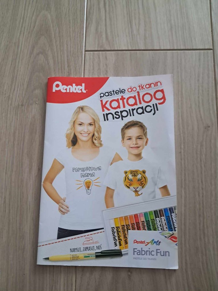 Pentel,pastele do tkanin, kreatywny zestaw z koszulą