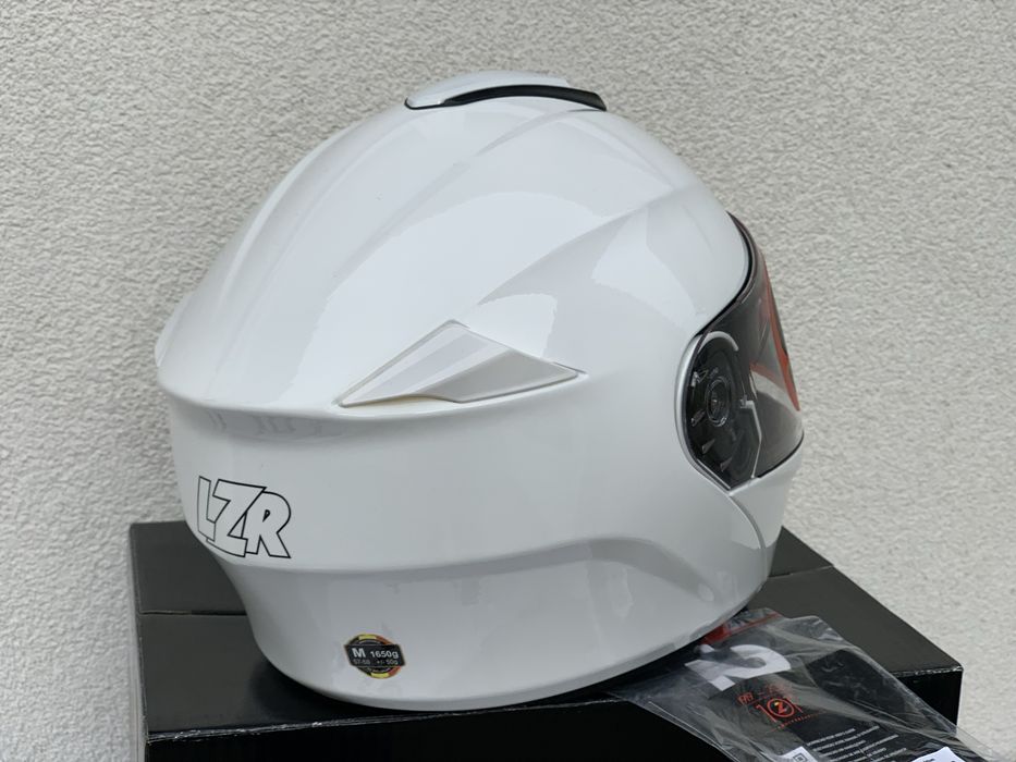 Szczekowy Kask Motocyklowy Lazer MH6 Bialy, Blenda, wysylka OLX!