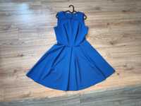(r. 40, M/L) sukienka wizytowa chabrowy błękit królewski royal blue